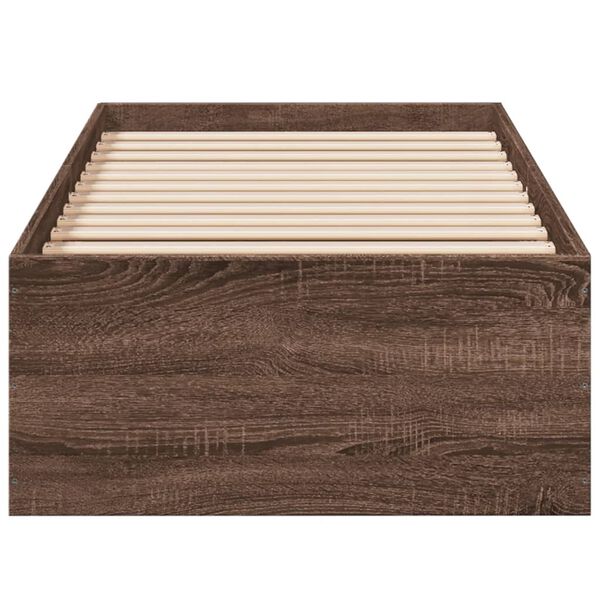vidaXL Cadre de lit sans matelas ch&ecirc;ne marron 100x200 cm