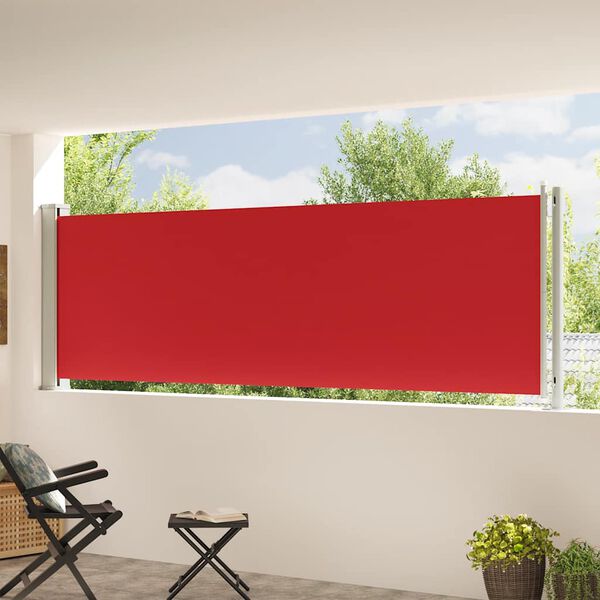 vidaXL Auvent lat&eacute;ral r&eacute;tractable de patio 117x600 cm Rouge