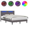vidaXL Cadre de lit avec bandes LED Gris 160 x 200 cm Simili cuir