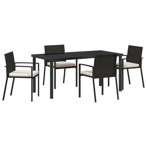 vidaXL Ensemble de salle &agrave; manger pour jardin 5 pcs Noir