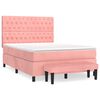 vidaXL Sommier &agrave; lattes de lit avec matelas Rose 140x190 cm Velours