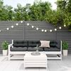 vidaXL Salon de jardin 4 pcs avec coussins blanc bois de pin massif