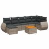 vidaXL Salon de jardin 8 pcs avec coussins gris r&eacute;sine tress&eacute;e