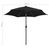 vidaXL Parasol de jardin avec lumières LED et mât en aluminium noir