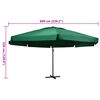 vidaXL Parasol de jardin avec m&acirc;t en aluminium 600 cm vert