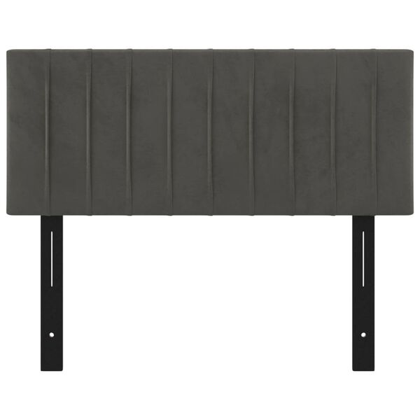 vidaXL T&ecirc;te de lit gris fonc&eacute; 100x5x78/88 cm velours