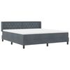 vidaXL Lit &agrave; ressorts avec matelas Gris fonc&eacute; 200 x 180 cm Velours