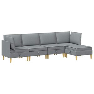 vidaXL Canap&eacute; modulaire avec rangement 5 pc Gris clair Tissu
