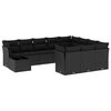 vidaXL Salon de jardin 11 pcs avec coussins noir r&eacute;sine tress&eacute;e