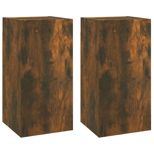 vidaXL Meubles TV 2 pcs Chêne fumé 30,5x30x60 cm Bois d'ingénierie