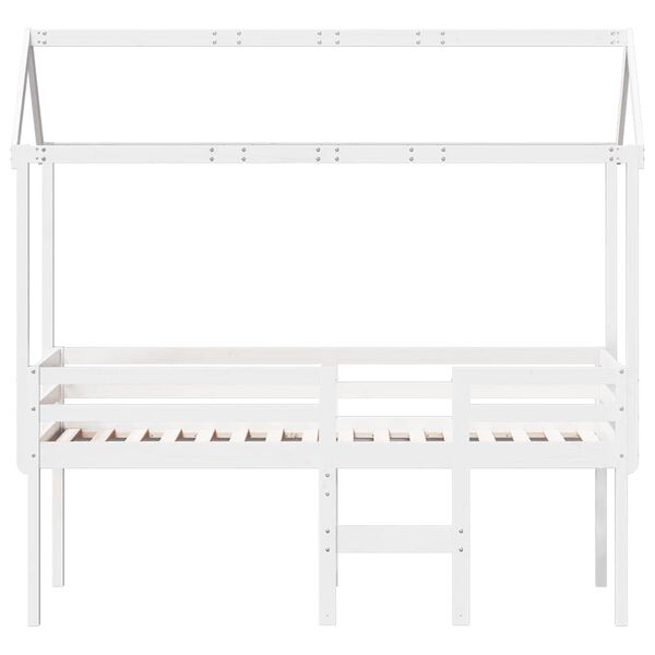 vidaXL Lit haut sans matelas blanc 90x200 cm bois de pin massif