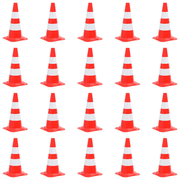 vidaXL Cônes de signalisation réfléchissants 20pcs Rouge et blanc 50cm