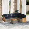 vidaXL Ensemble de canap&eacute; de jardin 7 pcs avec coussins gris r&eacute;sine tress&eacute;e