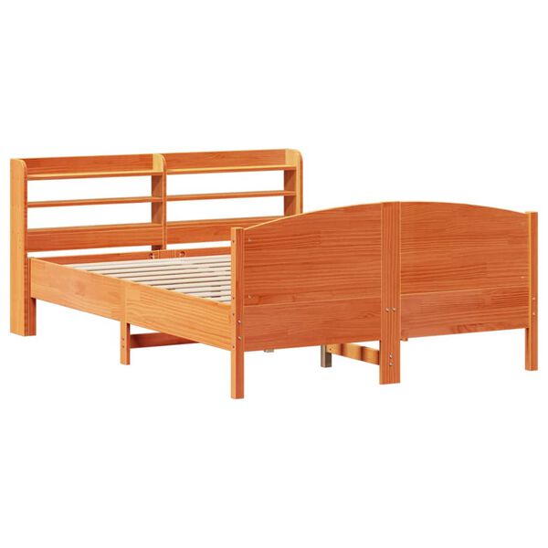 vidaXL Cadre de lit sans matelas cire marron 140x200cm bois pin massif