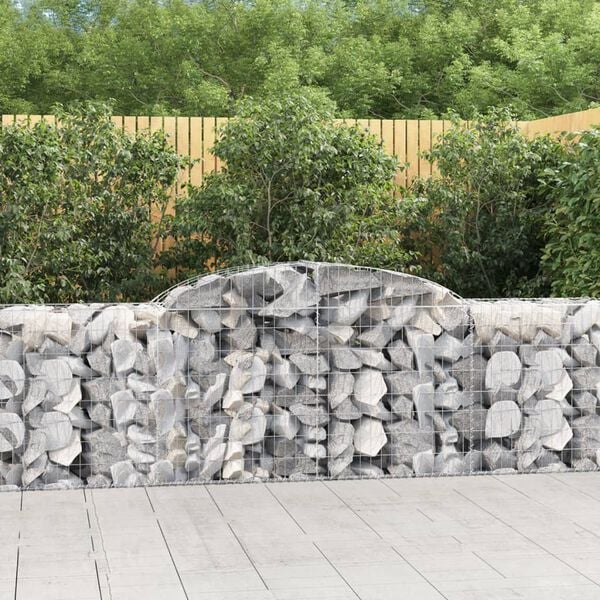 vidaXL Paniers à gabions arqués 30 pcs 300x50x80/100 cm fer galvanisé