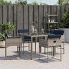 vidaXL Chaises de jardin avec coussins lot de 4 gris résine tressée