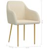 vidaXL Chaises &agrave; manger lot de 6 cr&egrave;me velours