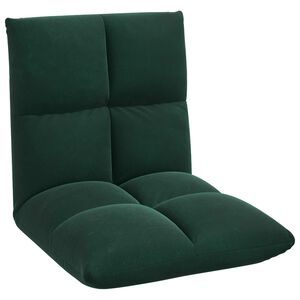 vidaXL Fauteuil de sol Vert fonc&eacute; 50 x 61 x 57 cm Velours