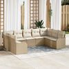 vidaXL Ensemble de canapé de jardin 9 pcs Beige polyrotin