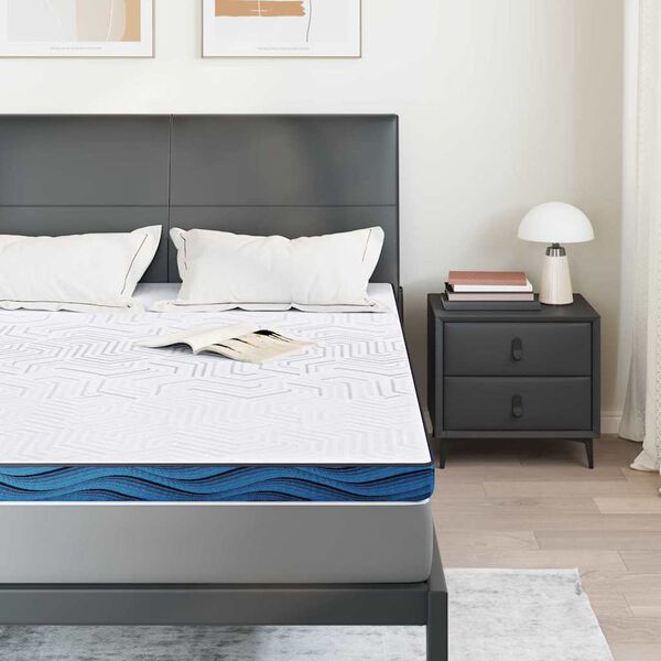 vidaXL Surmatelas Blanc 140 x 200 cm Tissu jacquard