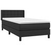 vidaXL Sommier &agrave; lattes de lit avec matelas Noir 90x200 cm Similicuir