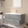 vidaXL Meuble lavabo avec bassin int&eacute;gr&eacute; Sonoma gris Bois d'ing&eacute;nierie
