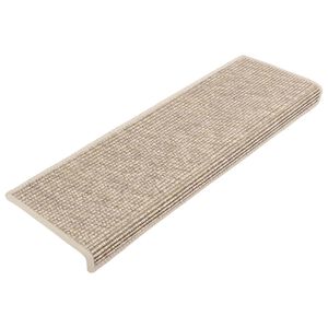vidaXL Tapis d'escalier 15 pi&egrave;ces 65x21x4 cm Beige clair