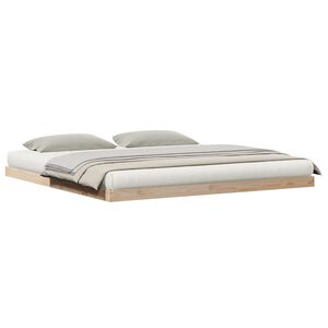 vidaXL Cadre de lit au sol Naturel 213,5 x 204 x 9 cm Pin massif