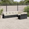 vidaXL Salon de jardin 9 pcs avec coussins noir r&eacute;sine tress&eacute;e