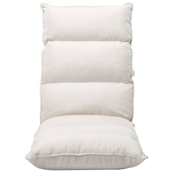 vidaXL Chaise pliable de sol Crème Tissu