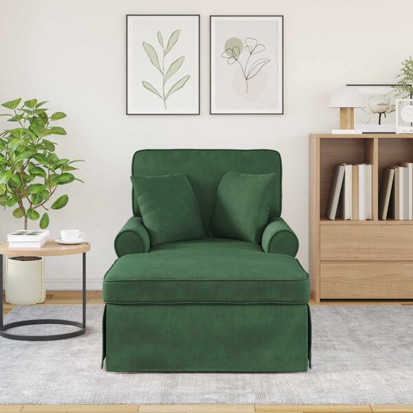 vidaXL Chaise lounge avec jupe Vert Jungle 91 x 157 x 91 cm
