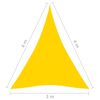 vidaXL Voile de parasol tissu oxford triangulaire 3x4x4 m jaune