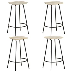 vidaXL Tabourets de bar lot de 4 bois de manguier massif
