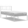 vidaXL Cadre de lit m&eacute;tal sans matelas avec t&ecirc;te de lit blanc 90x190cm