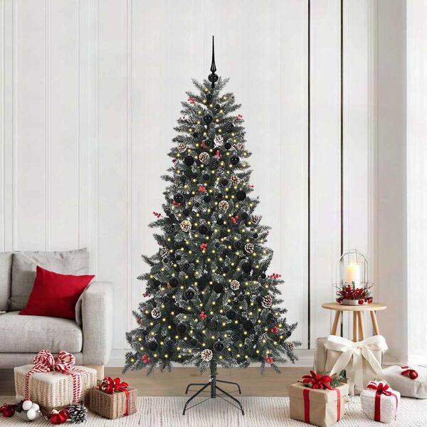vidaXL Sapin de No&euml;l artificiel Vert 210 cm PVC, plastique et acier