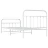 vidaXL Cadre de lit m&eacute;tal sans matelas et pied de lit blanc 107x203 cm