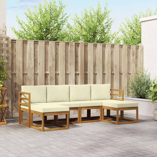vidaXL Ensemble de canap&eacute;s d'ext&eacute;rieur 6 pcs Naturel et Cr&egrave;me