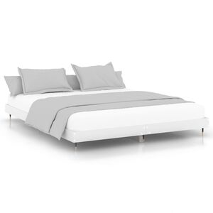 vidaXL Cadre de lit sans matelas blanc 200x200 cm bois d'ing&eacute;nierie