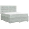 vidaXL Lit boxspring avec matelas Gris clair 160 x 200 cm Velours