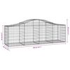 vidaXL Paniers à gabions arqués 20 pcs 200x50x60/80 cm fer galvanisé