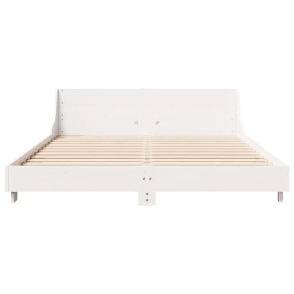 vidaXL Cadre de lit sans matelas blanc 120x190 cm bois de pin massif