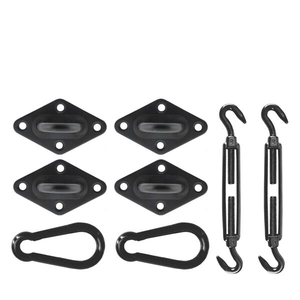 Livin'outdoor Attaches de tissu d&rsquo;ombrage carr&eacute; Noir