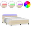 vidaXL Lit à ressorts avec matelas Crème 180 x 200 cm tissu