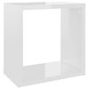 vidaXL &Eacute;tag&egrave;res cube murales 6 pcs Blanc brillant 26x15x26 cm