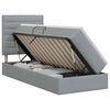 vidaXL Lit avec rangement et matelas Gris clair 100 x 200 cm tissu