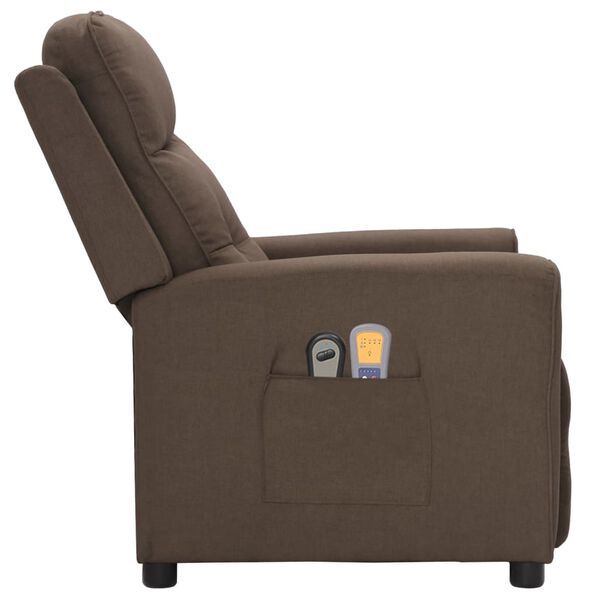 vidaXL Fauteuil &eacute;lectrique de massage Taupe Tissu