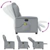 vidaXL Fauteuil de massage inclinable électrique gris clair tissu