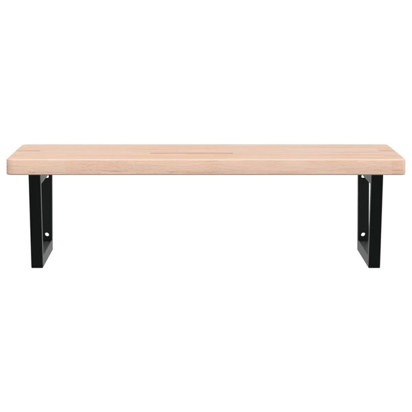 vidaXL &Eacute;tag&egrave;re de vasque murale acier et bois de ch&ecirc;ne massif