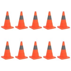 vidaXL C&ocirc;nes de signalisation escamotables 10 pcs 42 cm