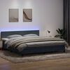 vidaXL Sommier &agrave; lattes de lit et matelas et LED gris fonc&eacute; 180x220cm velours